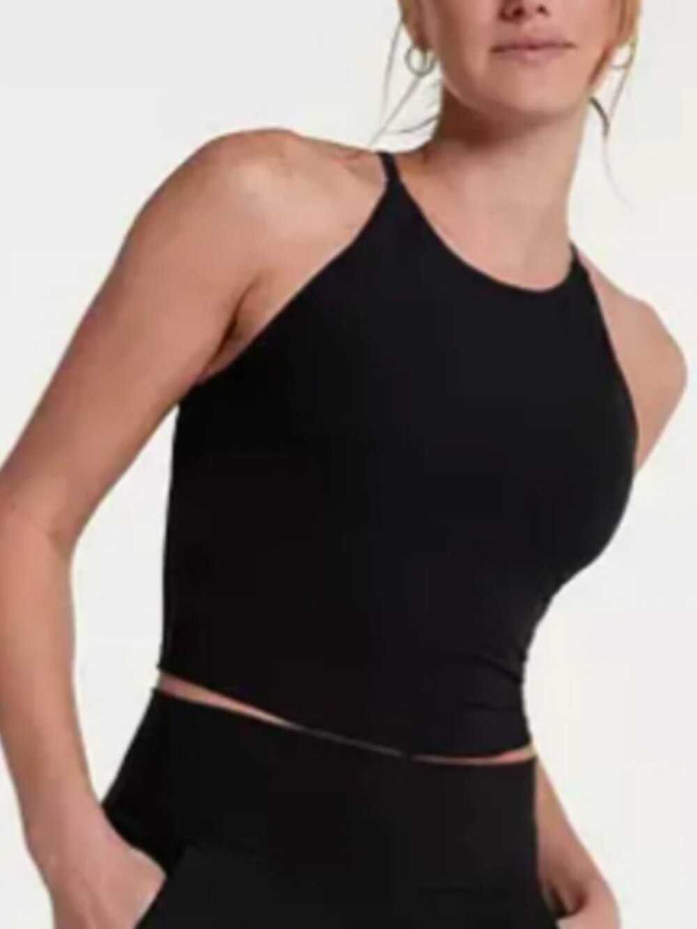 Calia Lustralux Cross Back Crop Top Black